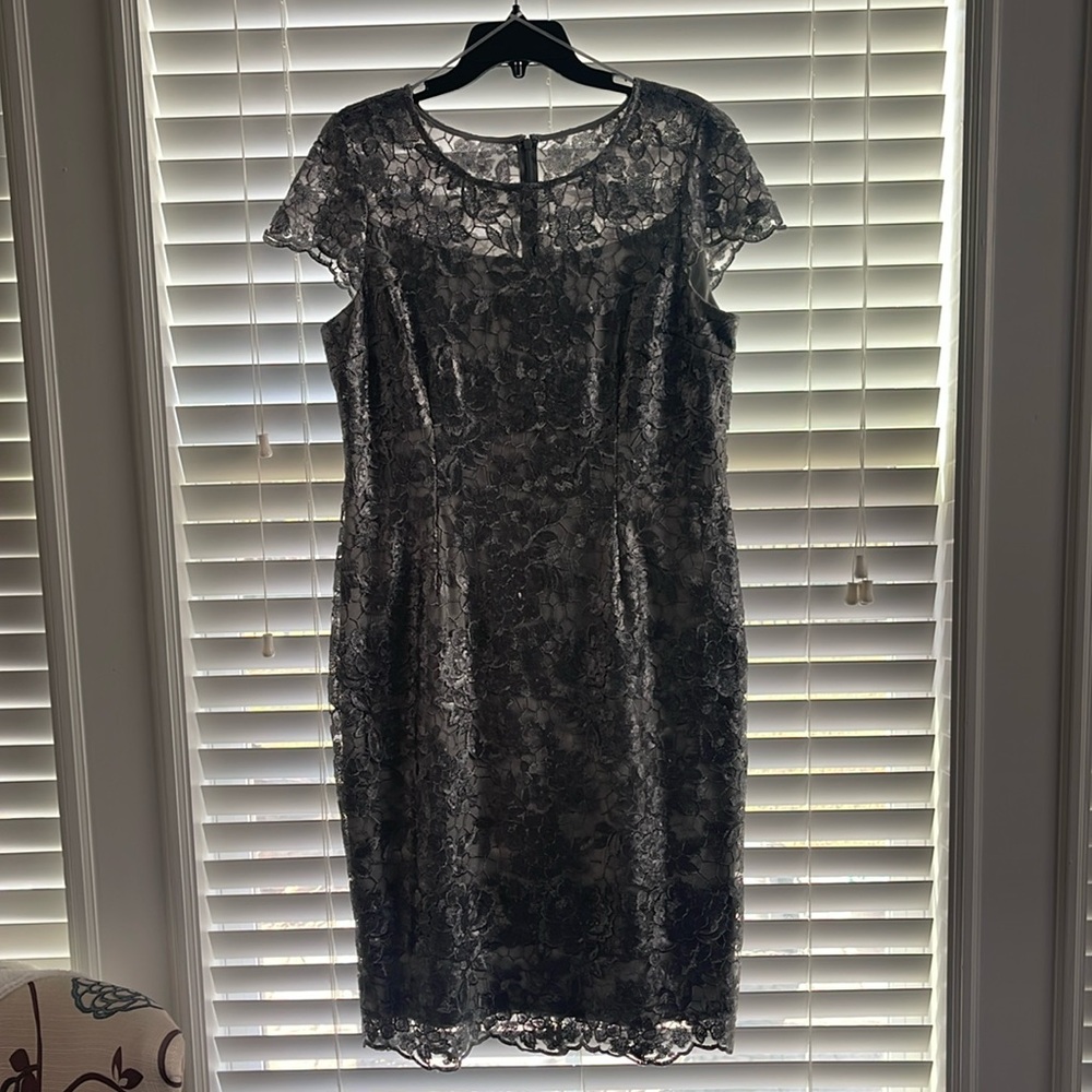 Dress Evening Party Wedding Formal Causal Alex Evenings size 14 Gray Women Girl
